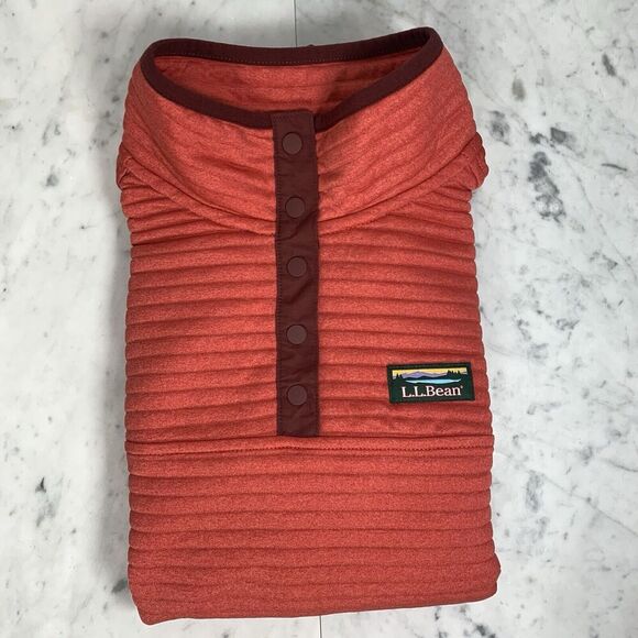 LL Bean AirLight 1/4 Snap Pullover Women's XS Coral Red Quilted Lightweight EUC - Picture 6 of 7